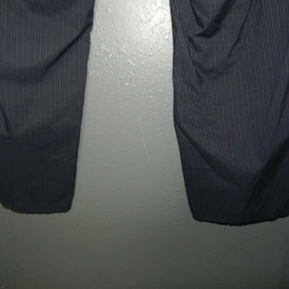 Calvin Klein Mens Navy Striped Cotton Button Full Leg Dress Pants Size 33X30 - Picture 6 of 10
